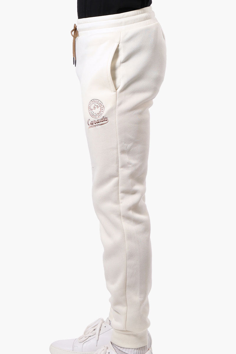 Canada Weather Gear Tie Waist Embroidered Joggers - White - Mens Joggers & Sweatpants - International Clothiers