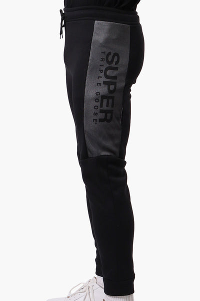 Super Triple Goose Mesh Insert Joggers - Black - Mens Joggers & Sweatpants - International Clothiers