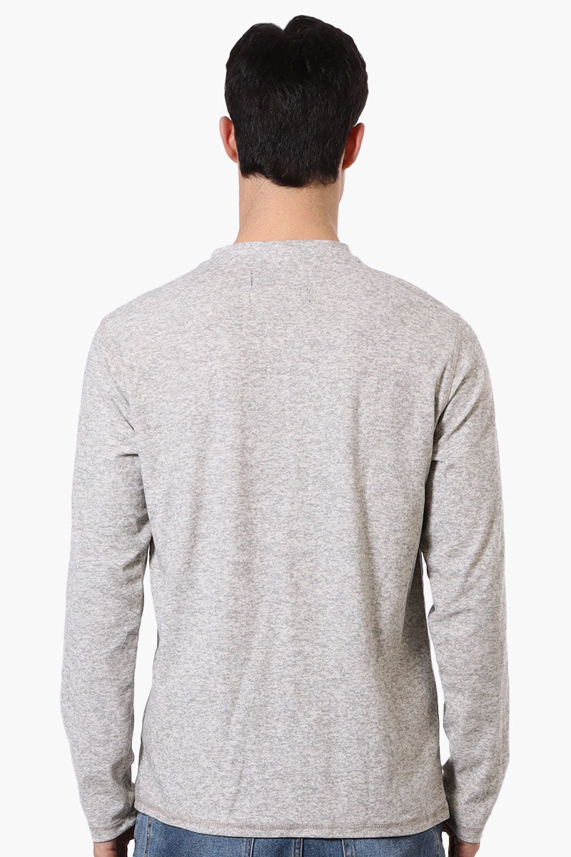 Canada Weather Gear Basic Henley Long Sleeve Top - Grey - Mens Long Sleeve Tops - International Clothiers