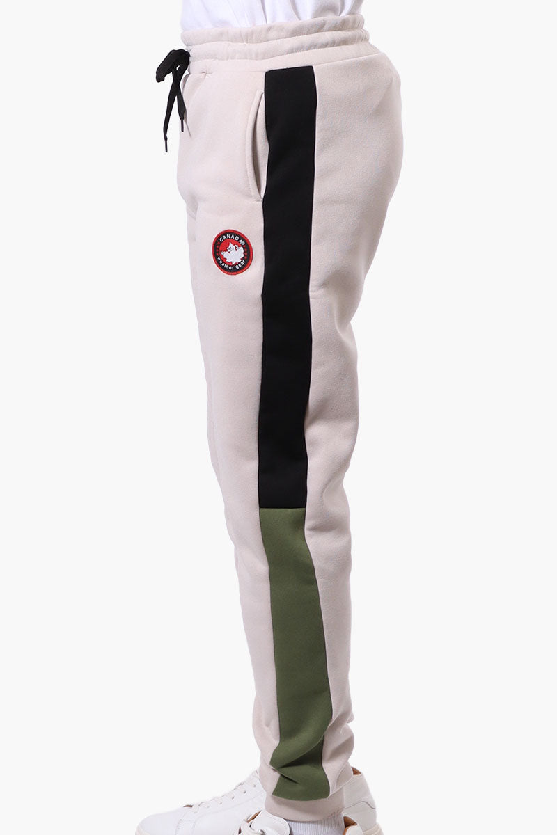 Canada Weather Gear Side Stripe Colour Block Joggers - Beige - Mens Joggers & Sweatpants - International Clothiers