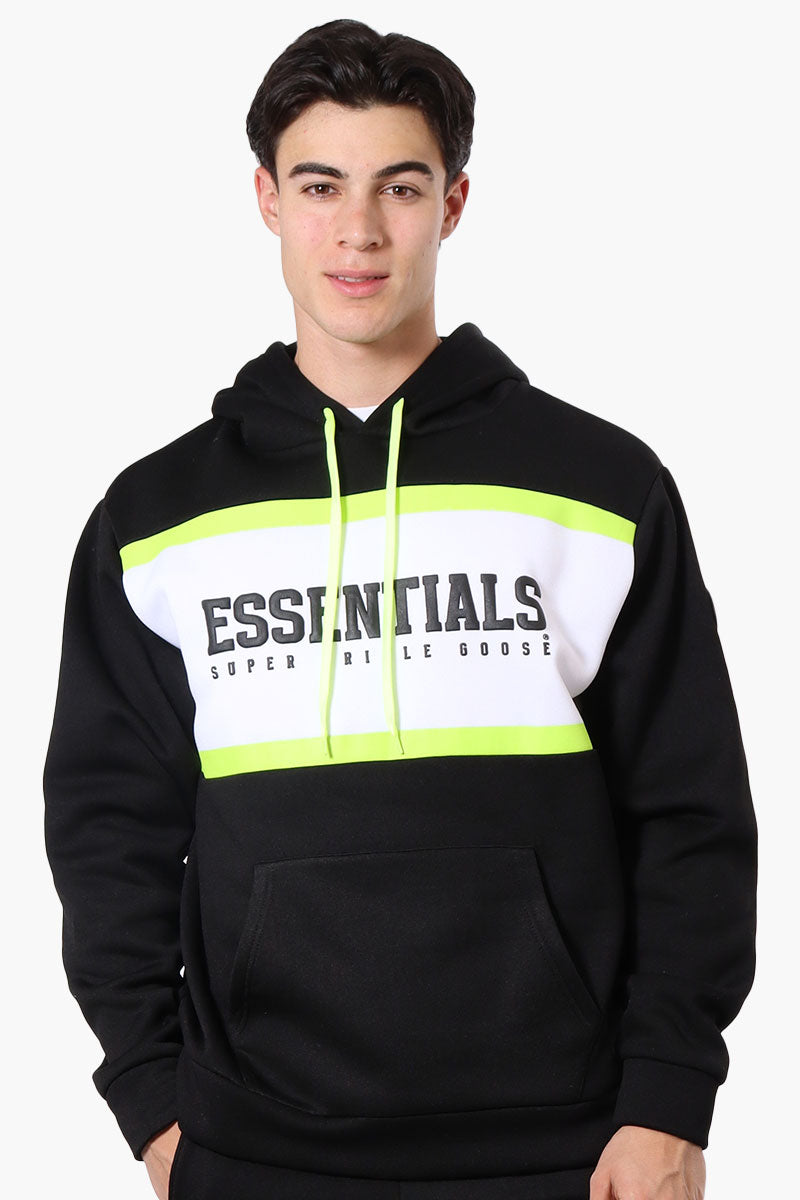 Essentials Super Triple Goose Striped Logo Hoodie - Black - Mens Hoodies & Sweatshirts - International Clothiers