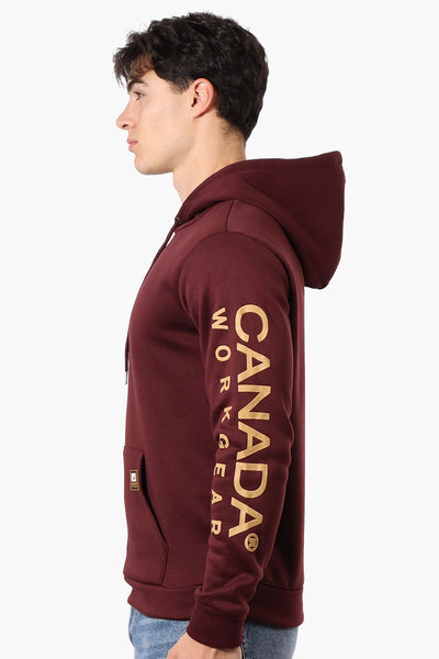 Canada Work Gear Sleeve Print Hoodie - Burgundy - Mens Hoodies & Sweatshirts - International Clothiers