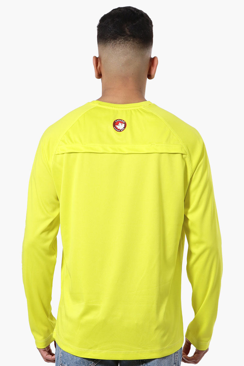 Canada Weather Gear Athletic Chest Logo Long Sleeve Top - Yellow - Mens Long Sleeve Tops - International Clothiers