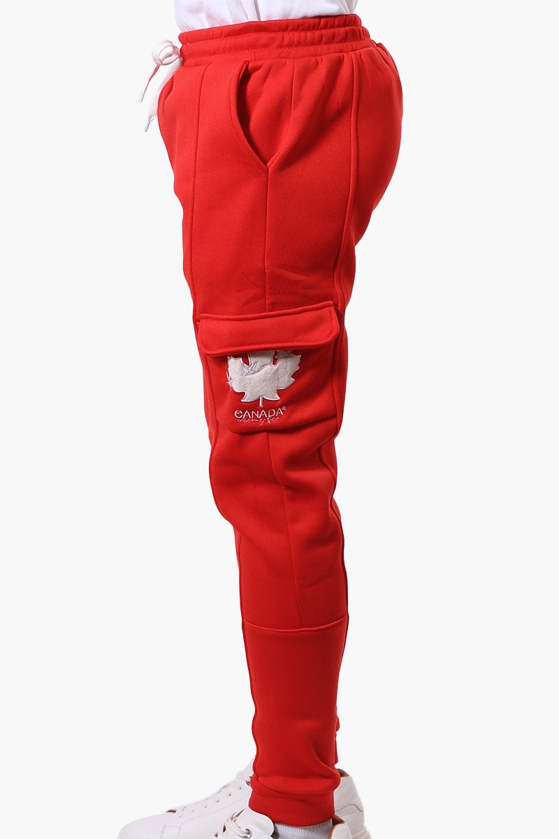 Canada Weather Gear Tie Waist Cargo Joggers - Red - Mens Joggers & Sweatpants - International Clothiers