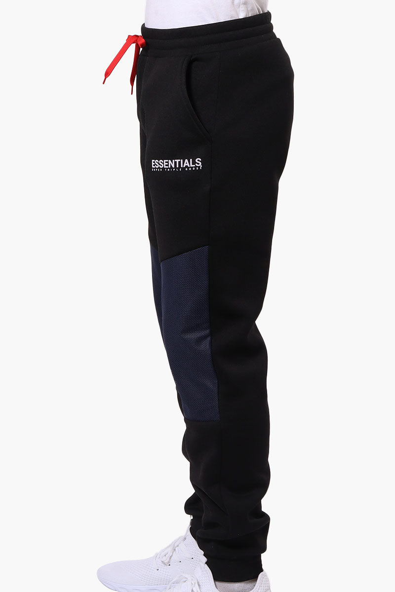 Essentials Super Triple Goose Mesh Insert Tie Waist Joggers - Black - Mens Joggers & Sweatpants - International Clothiers