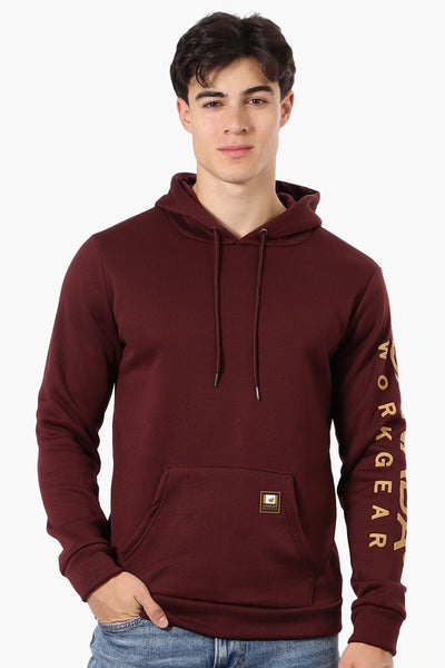 Canada Work Gear Sleeve Print Hoodie - Burgundy - Mens Hoodies & Sweatshirts - International Clothiers