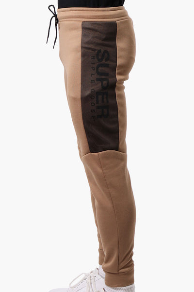 Super Triple Goose Mesh Insert Joggers - Brown - Mens Joggers & Sweatpants - International Clothiers