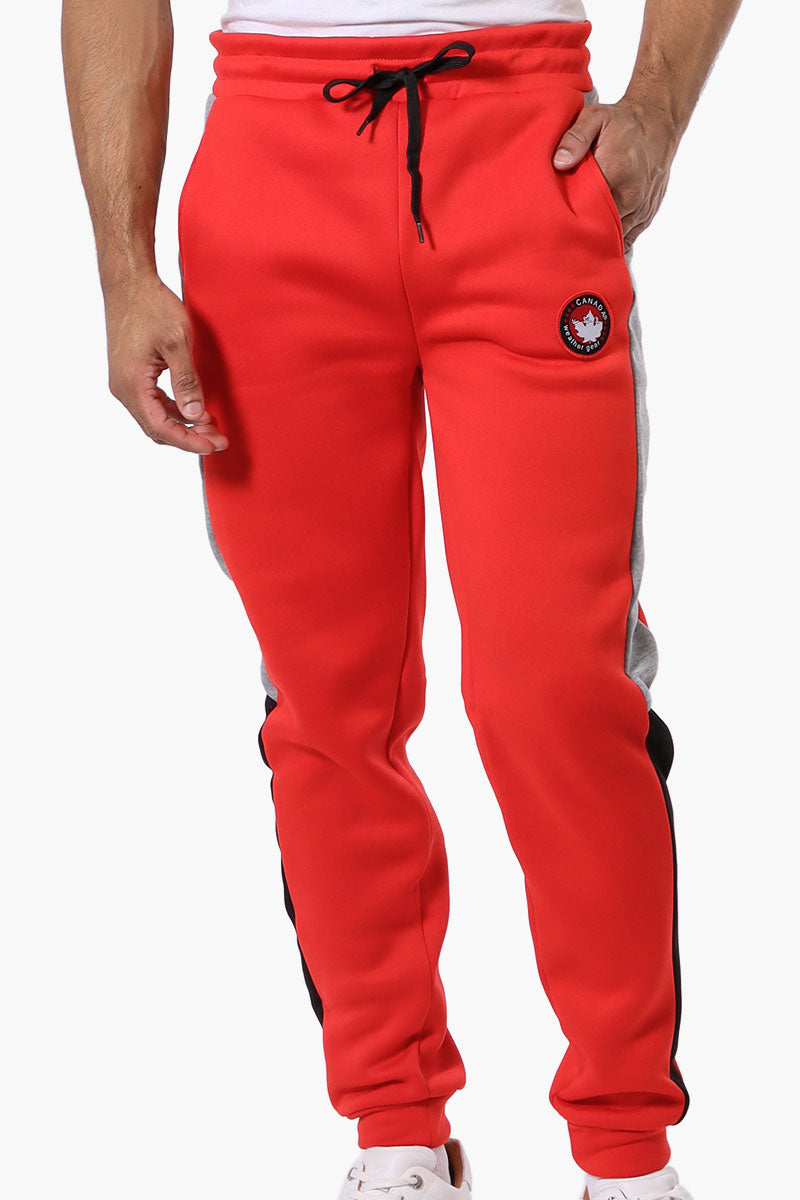 Canada Weather Gear Side Stripe Colour Block Joggers - Red - Mens Joggers & Sweatpants - International Clothiers