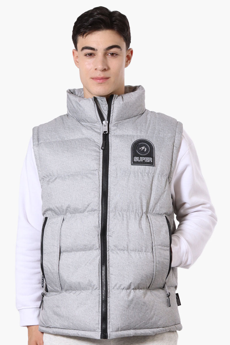 Super Triple Goose Double Pocket Bubble Vest - Grey - Mens Vests - International Clothiers