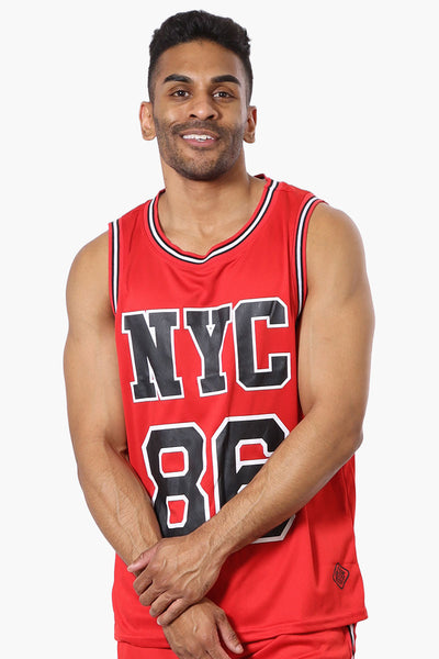 Mecca NYC Print Mesh Muscle Tee - Red - Mens Tees & Tank Tops - International Clothiers