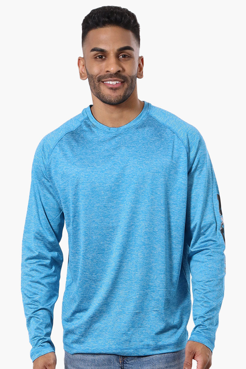 Canada Weather Gear Athletic Logo Sleeve Long Sleeve Top - Blue - Mens Long Sleeve Tops - International Clothiers