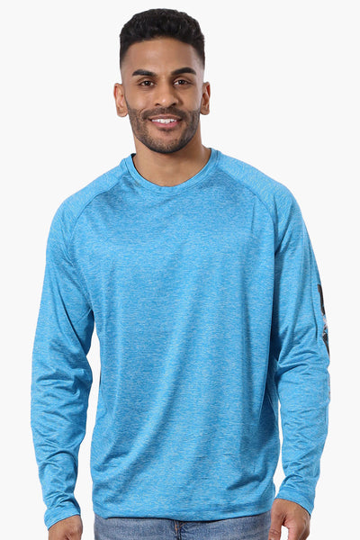 Canada Weather Gear Athletic Logo Sleeve Long Sleeve Top - Blue - Mens Long Sleeve Tops - International Clothiers