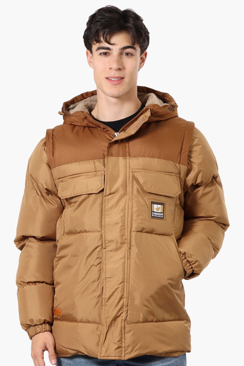 Canada Work Gear Zip Off Sleeve Parka Jacket - Brown - Mens Parka Jackets - International Clothiers