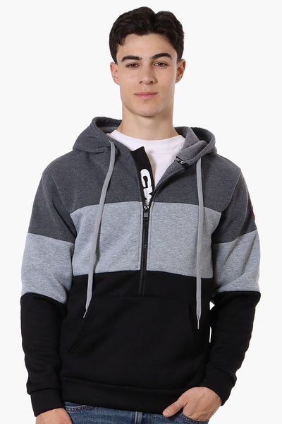 Canada Weather Gear 1/2 Zip Colour Block Hoodie - Grey - Mens Hoodies & Sweatshirts - International Clothiers