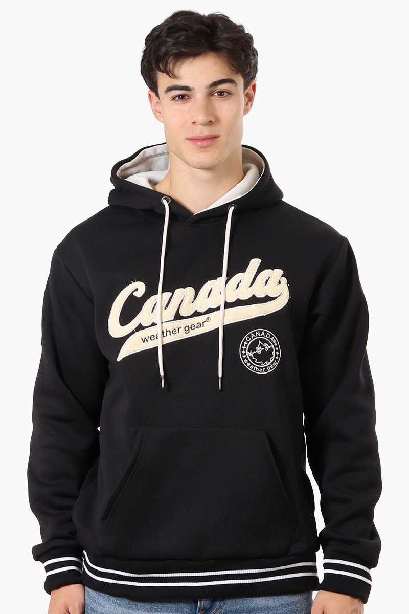 Canada Weather Gear Striped Cuff Hoodie - Black - Mens Hoodies & Sweatshirts - International Clothiers