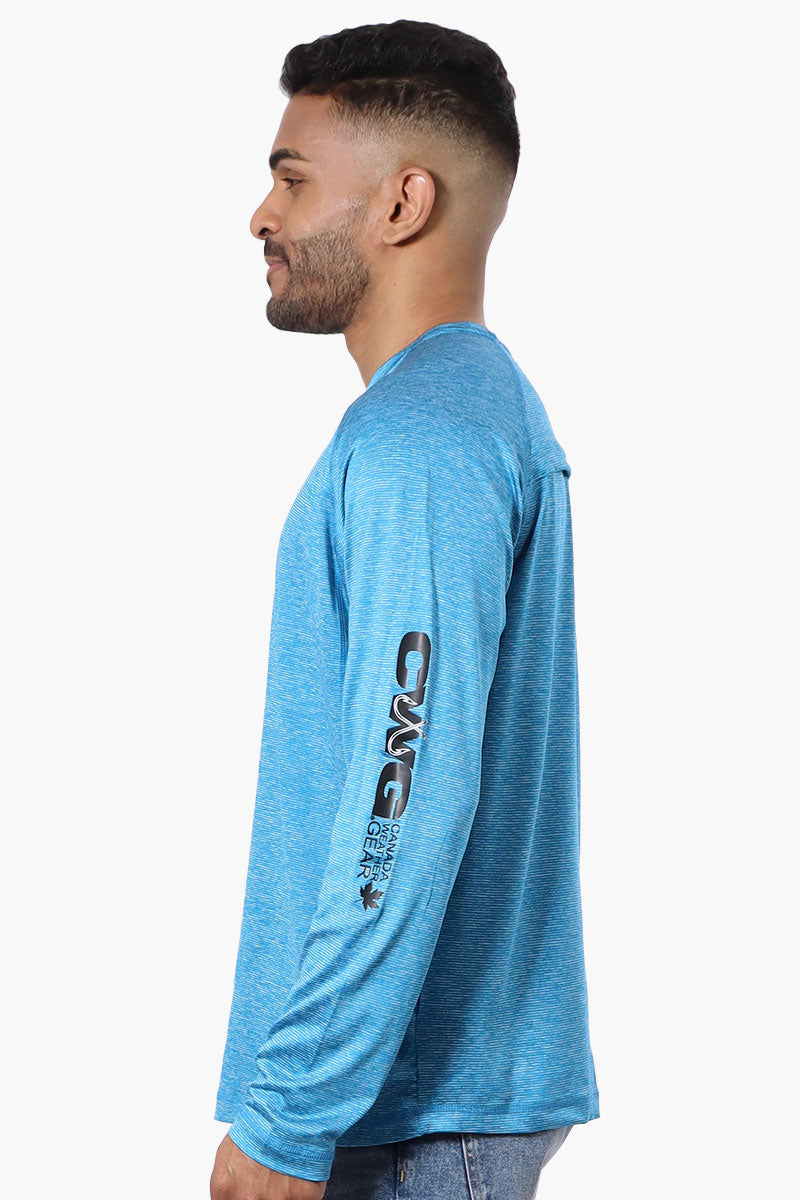 Canada Weather Gear Athletic Logo Sleeve Long Sleeve Top - Blue - Mens Long Sleeve Tops - International Clothiers