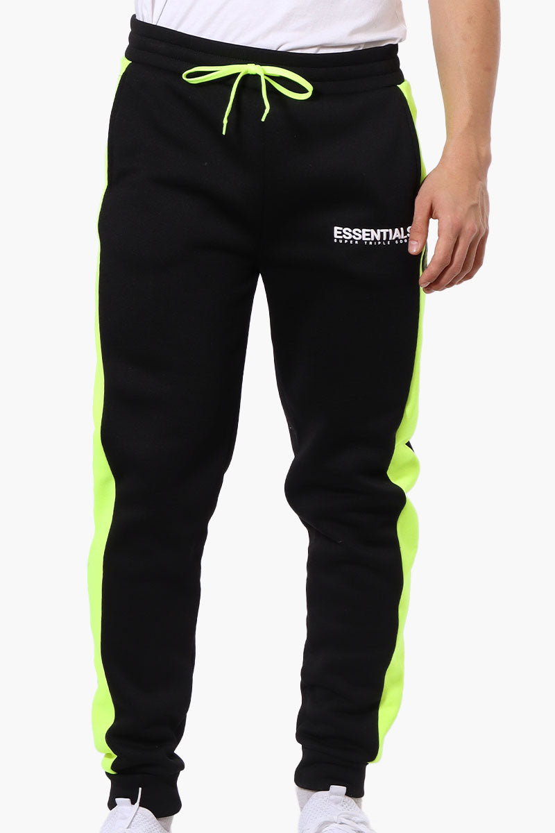 Essentials Super Triple Goose Side Stripe Tie Waist Joggers - Black - Mens Joggers & Sweatpants - International Clothiers