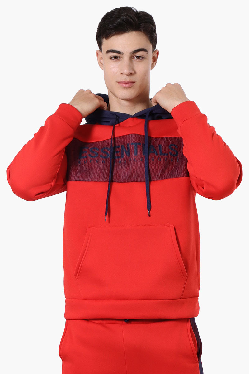 Essentials Super Triple Goose Mesh Insert Hoodie - Red - Mens Hoodies & Sweatshirts - International Clothiers