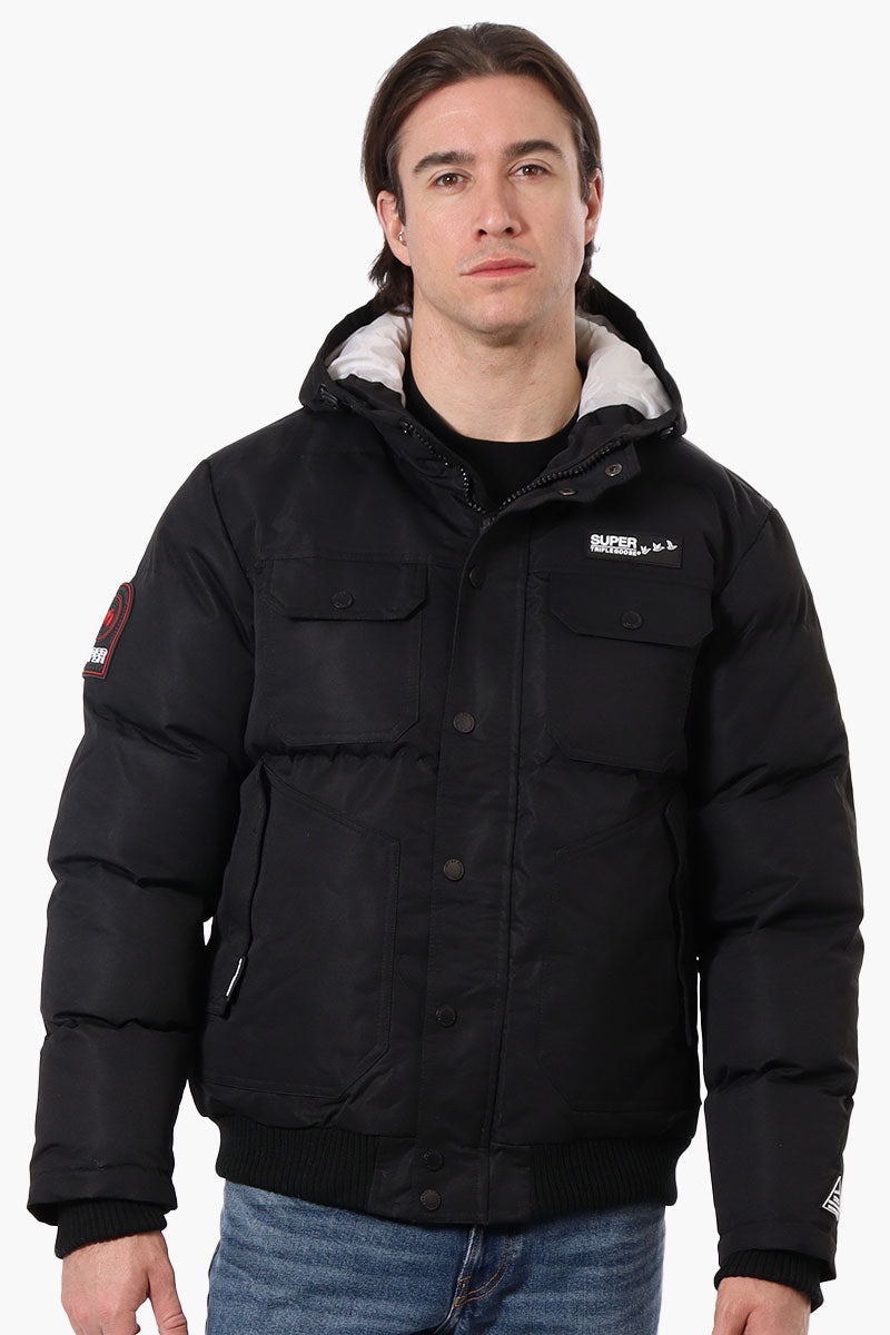 Super Triple Goose 4 Pocket Bomber Jacket - Black - Mens Bomber Jackets - International Clothiers