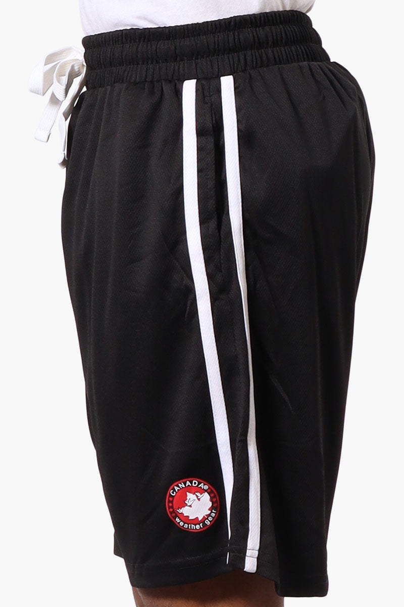 Canada Weather Gear Side Stripe Mesh Shorts - Black - Mens Shorts & Capris - International Clothiers