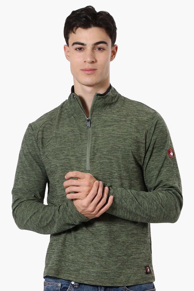 Canada Weather Gear Basic 1/4 Zip Long Sleeve Top - Olive - Mens Long Sleeve Tops - International Clothiers