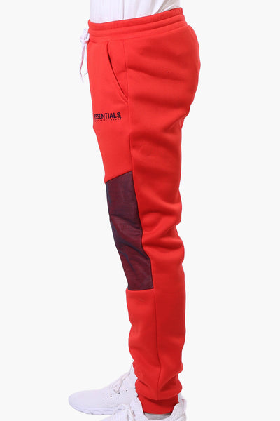 Essentials Super Triple Goose Mesh Insert Tie Waist Joggers - Red - Mens Joggers & Sweatpants - International Clothiers