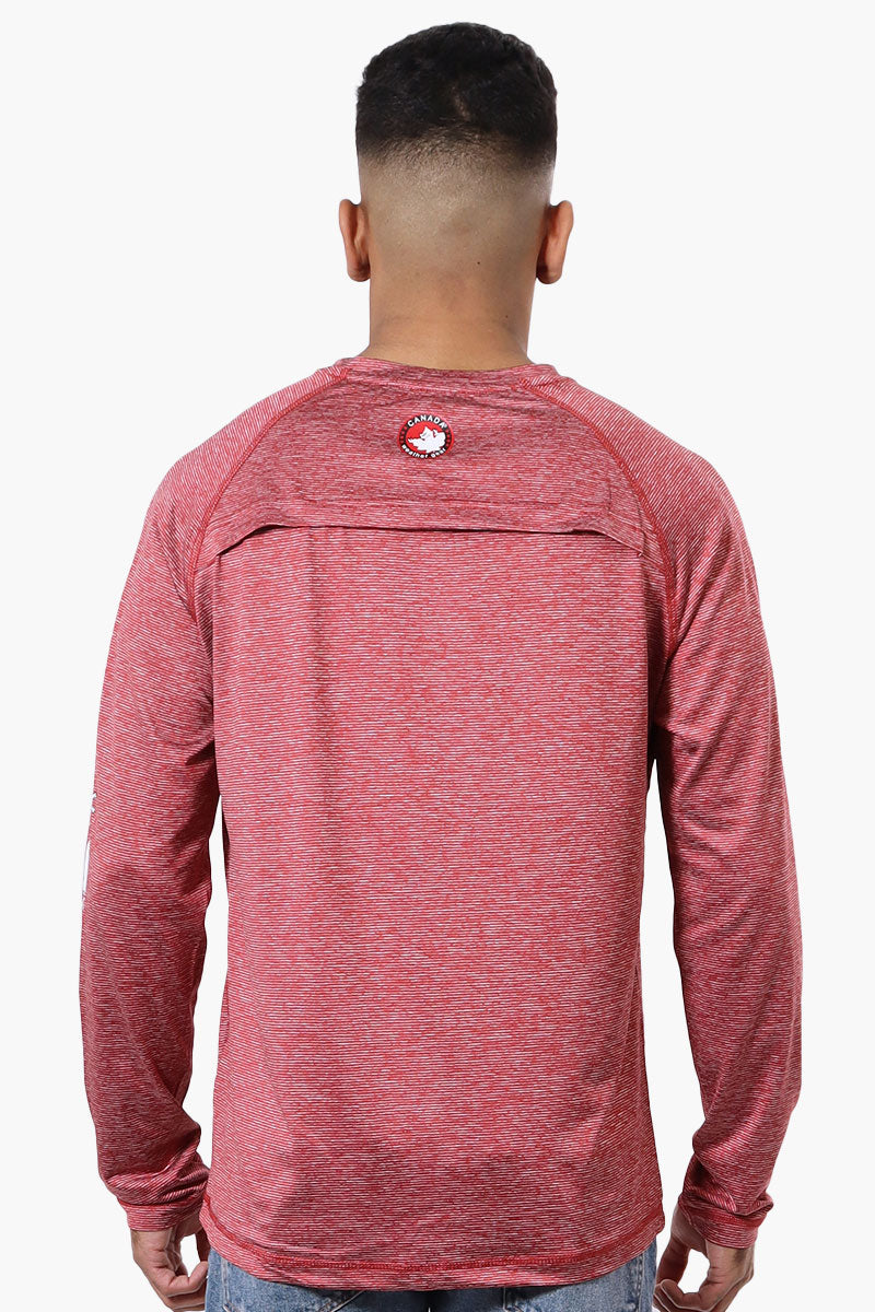 Canada Weather Gear Athletic Logo Sleeve Long Sleeve Top - Burgundy - Mens Long Sleeve Tops - International Clothiers