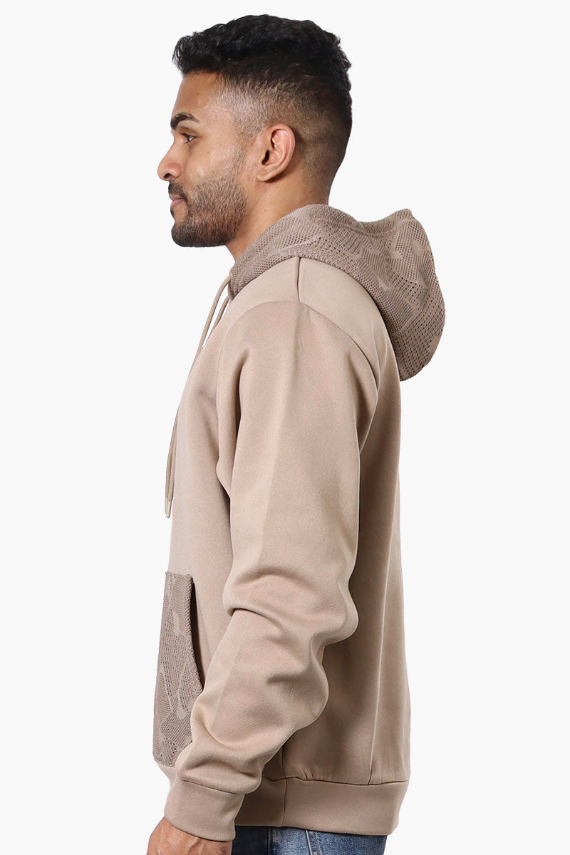 Saints Studio Crochet Detail Hoodie - Taupe - Mens Hoodies & Sweatshirts - International Clothiers