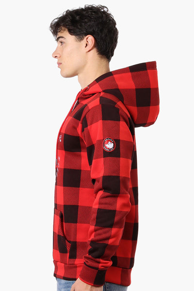 Canada Weather Gear Plaid Embroidered Hoodie - Red - Mens Hoodies & Sweatshirts - International Clothiers