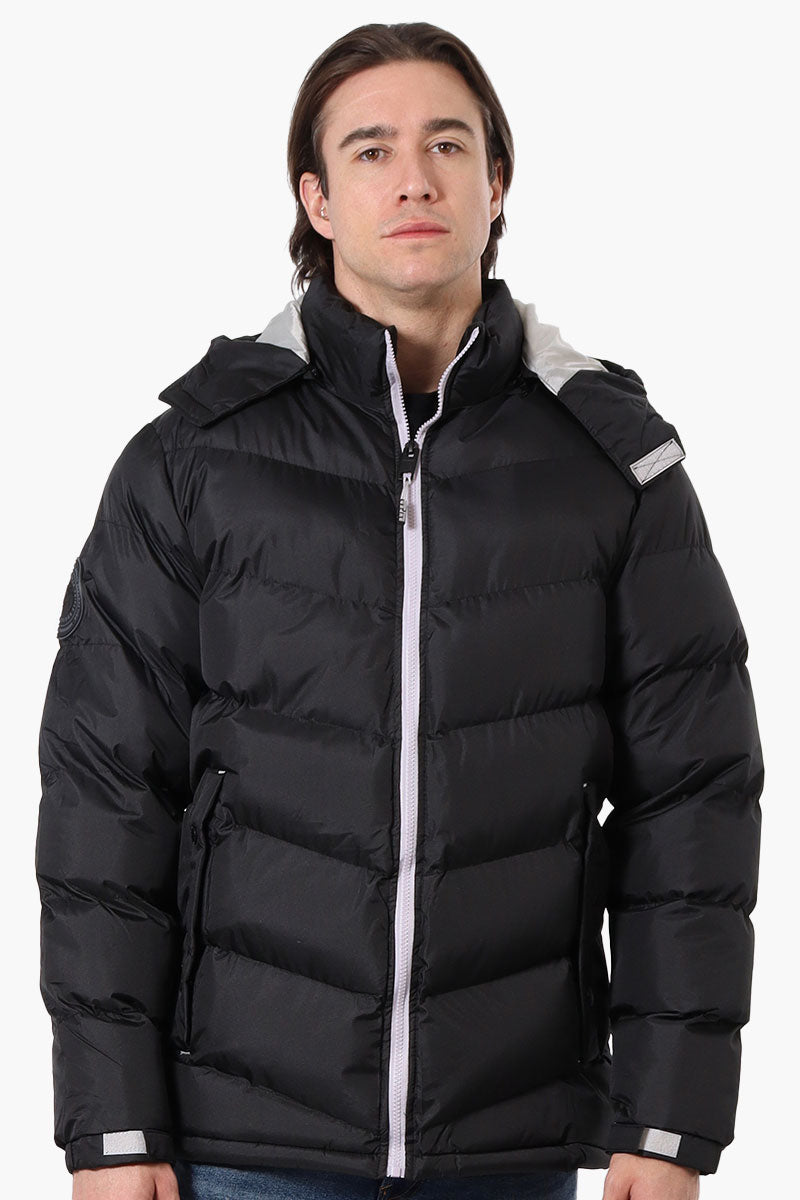 Super Triple Goose Bubble Contrast Detail Bomber Jacket - Black - Mens Bomber Jackets - International Clothiers