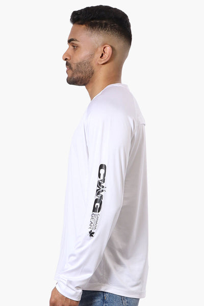 Canada Weather Gear Athletic Logo Sleeve Long Sleeve Top - White - Mens Long Sleeve Tops - International Clothiers