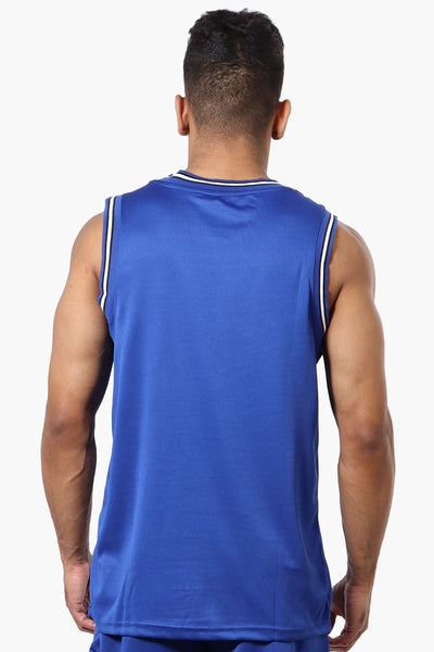 Mecca NYC Print Mesh Muscle Tee - Blue - Mens Tees & Tank Tops - International Clothiers