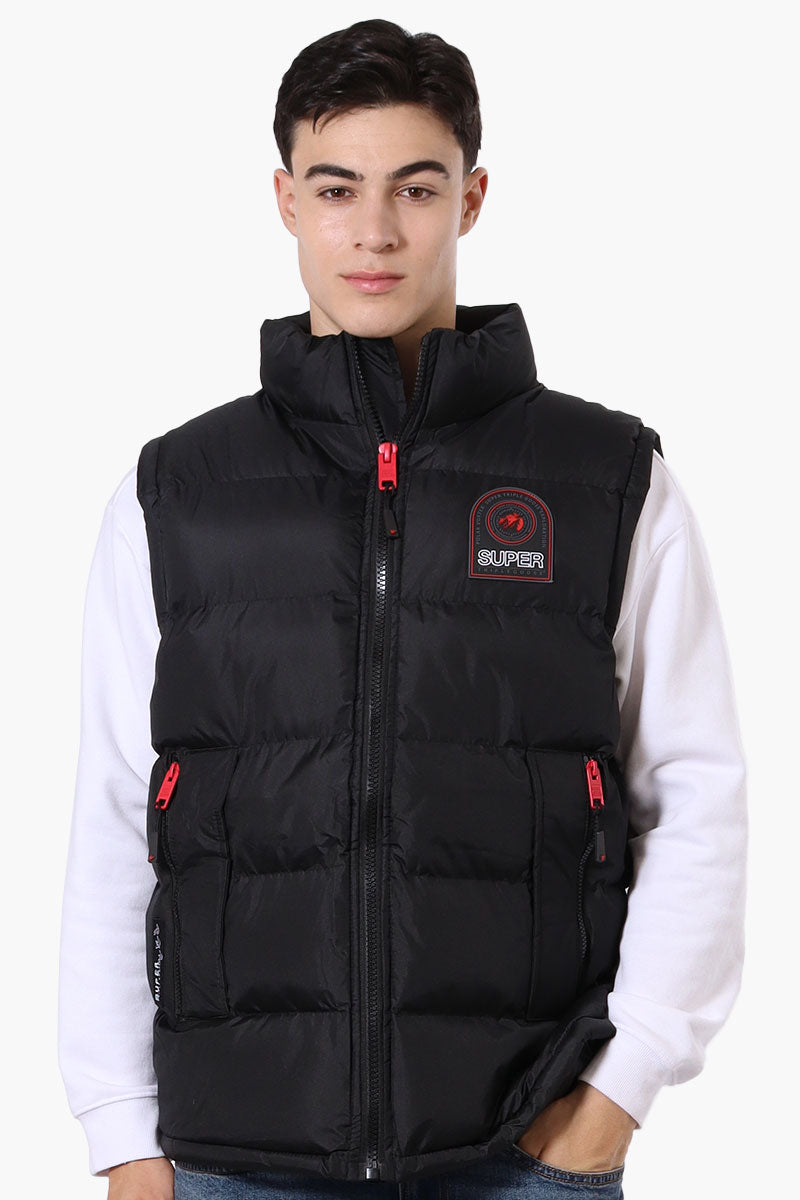 Super Triple Goose Double Pocket Bubble Vest - Black - Mens Vests - International Clothiers