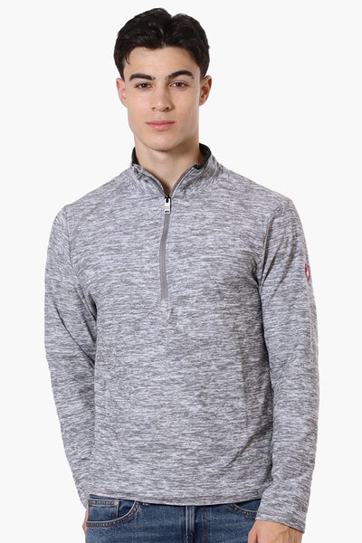 Canada Weather Gear Basic 1/4 Zip Long Sleeve Top - Grey - Mens Long Sleeve Tops - International Clothiers