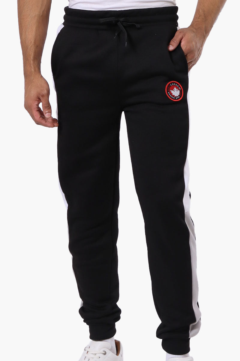 Canada Weather Gear Side Stripe Colour Block Joggers - Black - Mens Joggers & Sweatpants - International Clothiers