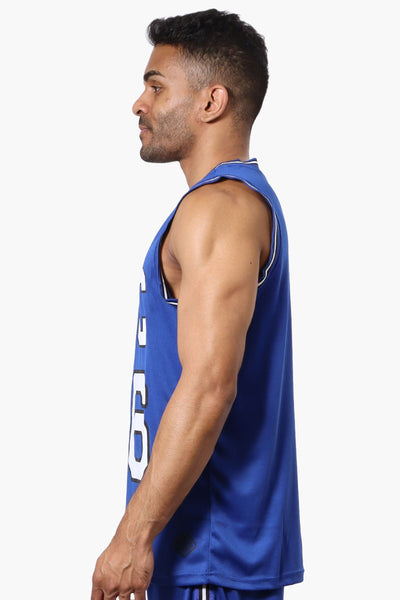 Mecca NYC Print Mesh Muscle Tee - Blue - Mens Tees & Tank Tops - International Clothiers