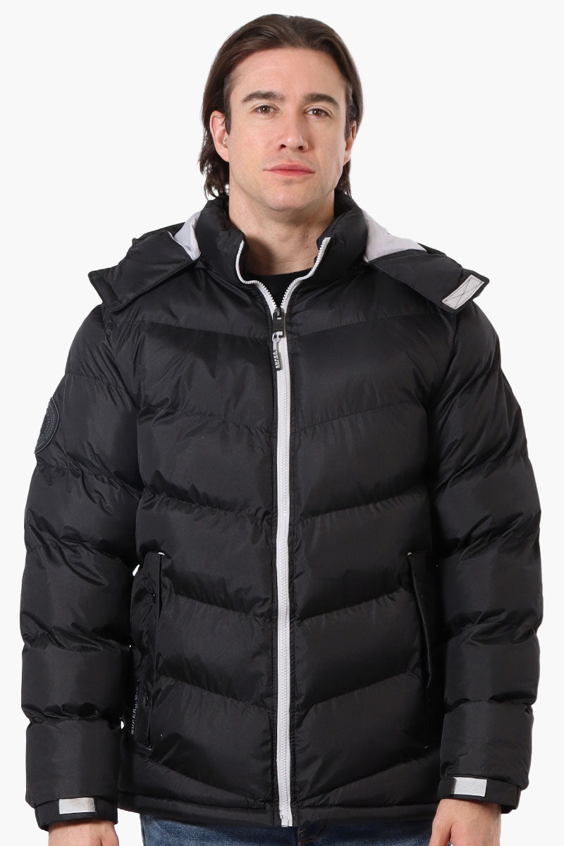 Super Triple Goose Bubble Contrast Detail Bomber Jacket - Black - Mens Bomber Jackets - International Clothiers