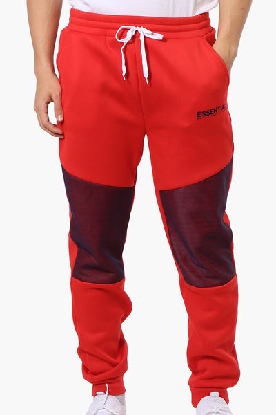 Essentials Super Triple Goose Mesh Insert Tie Waist Joggers - Red - Mens Joggers & Sweatpants - International Clothiers