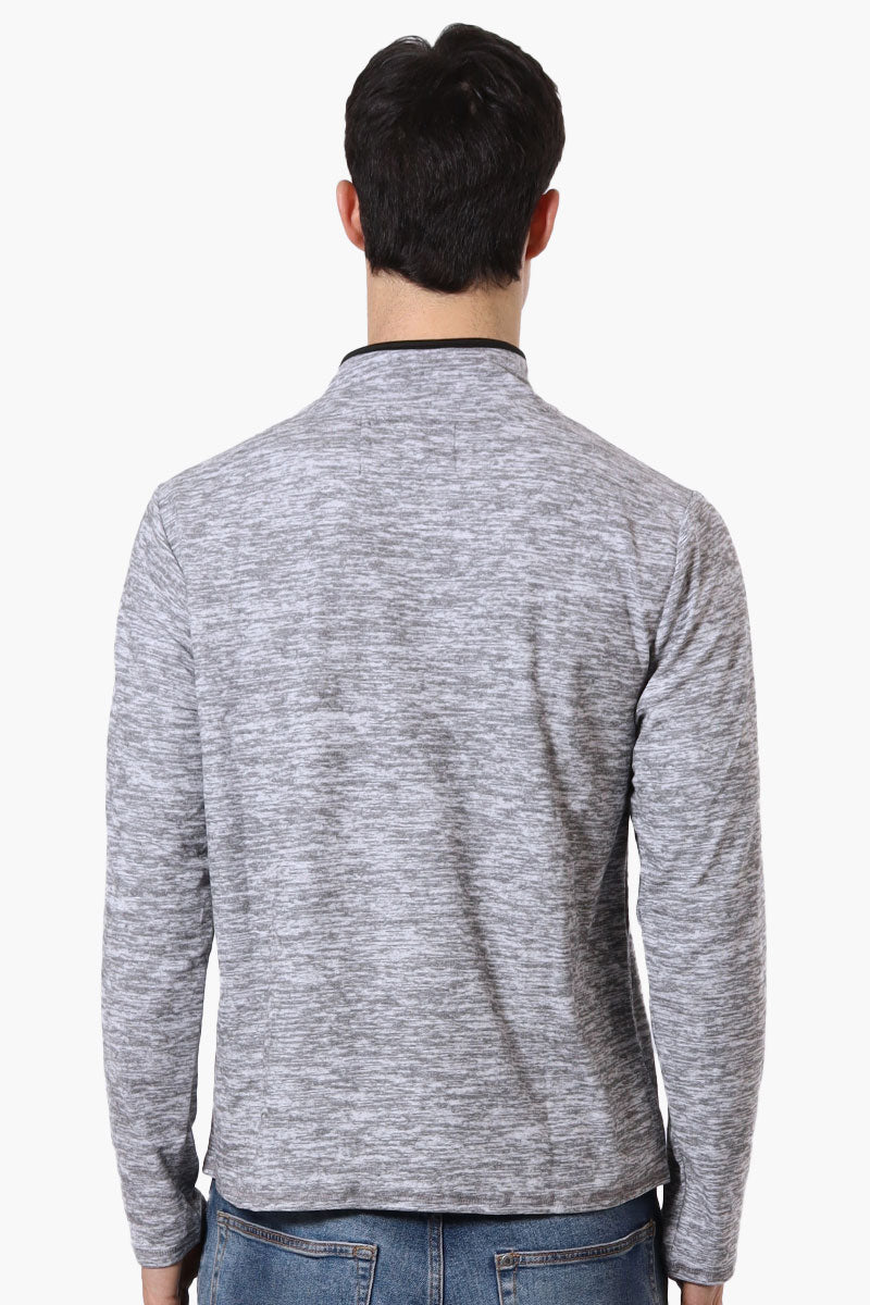 Canada Weather Gear Basic 1/4 Zip Long Sleeve Top - Grey - Mens Long Sleeve Tops - International Clothiers