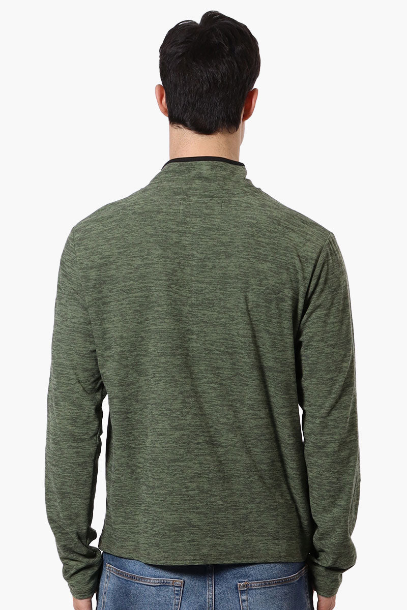 Canada Weather Gear Basic 1/4 Zip Long Sleeve Top - Olive - Mens Long Sleeve Tops - International Clothiers