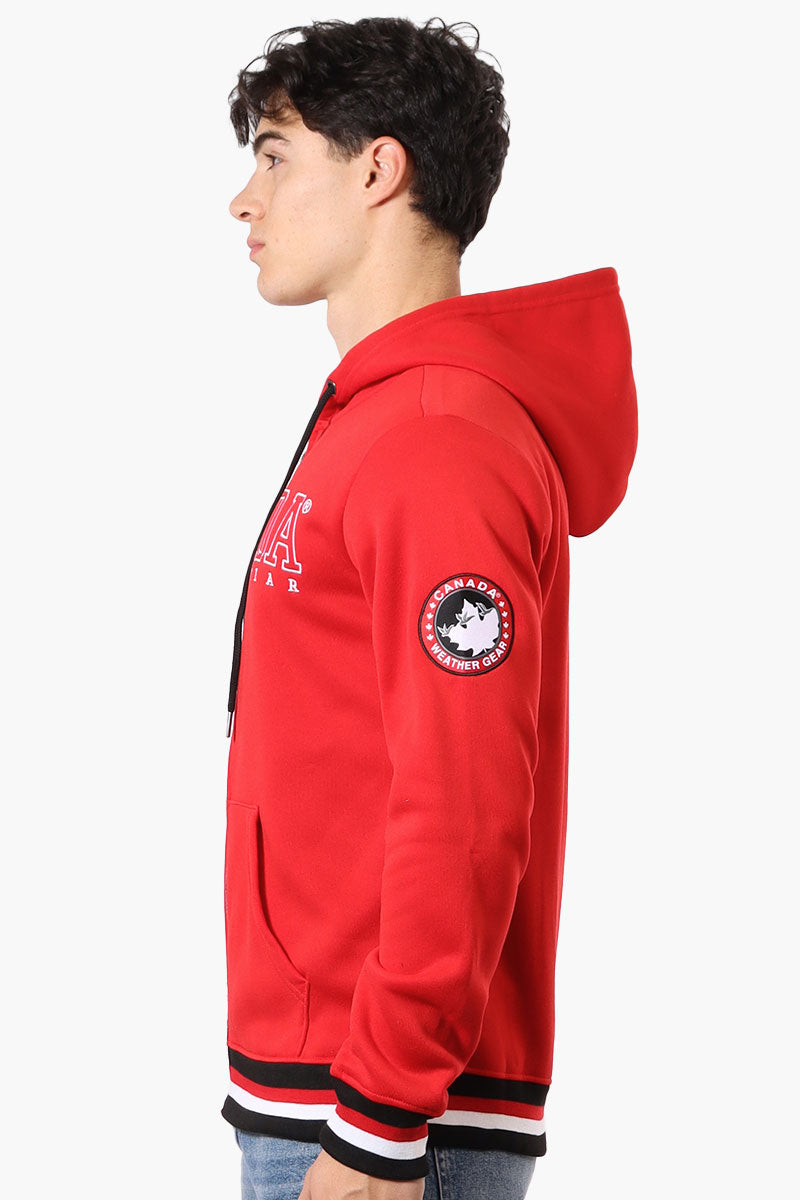 Canada Weather Gear Chest Logo Zip Up Hoodie - Red - Mens Hoodies & Sweatshirts - International Clothiers