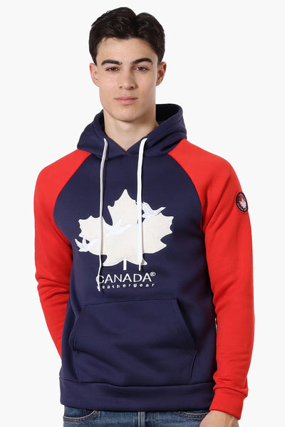 Canada Weather Gear Colour Block Chest Logo Hoodie - Navy - Mens Hoodies & Sweatshirts - International Clothiers