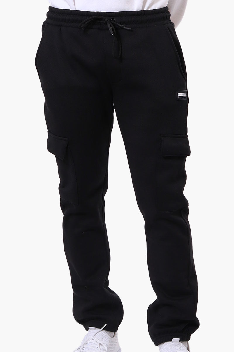 Essentials By Drill Tie Waist Cargo Joggers - Black - Mens Joggers & Sweatpants - International Clothiers