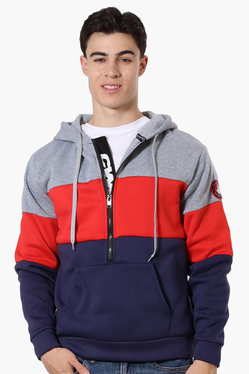 Canada Weather Gear 1/2 Zip Colour Block Hoodie - Grey - Mens Hoodies & Sweatshirts - International Clothiers