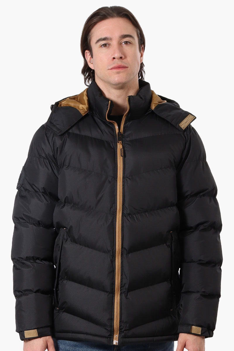 Super Triple Goose Bubble Contrast Detail Bomber Jacket - Black - Mens Bomber Jackets - International Clothiers