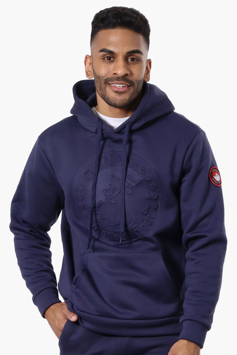 Canada Weather Gear Solid Embossed Logo Hoodie - Navy - Mens Hoodies & Sweatshirts - International Clothiers