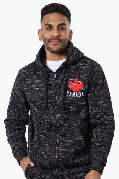 Canada Weather Gear Patterned Zip Up Hoodie - Black - Mens Hoodies & Sweatshirts - International Clothiers