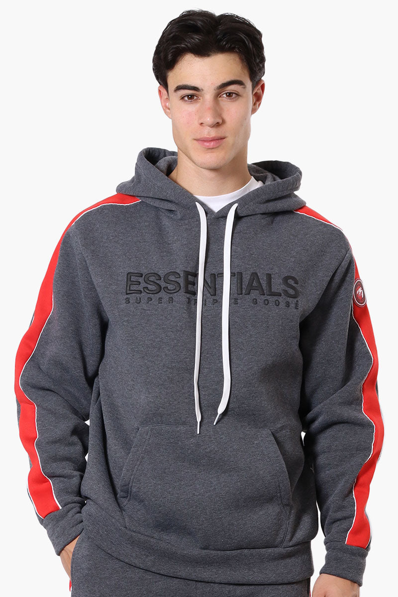 Essentials Super Triple Goose Chest Logo Hoodie - Grey - Mens Hoodies & Sweatshirts - International Clothiers