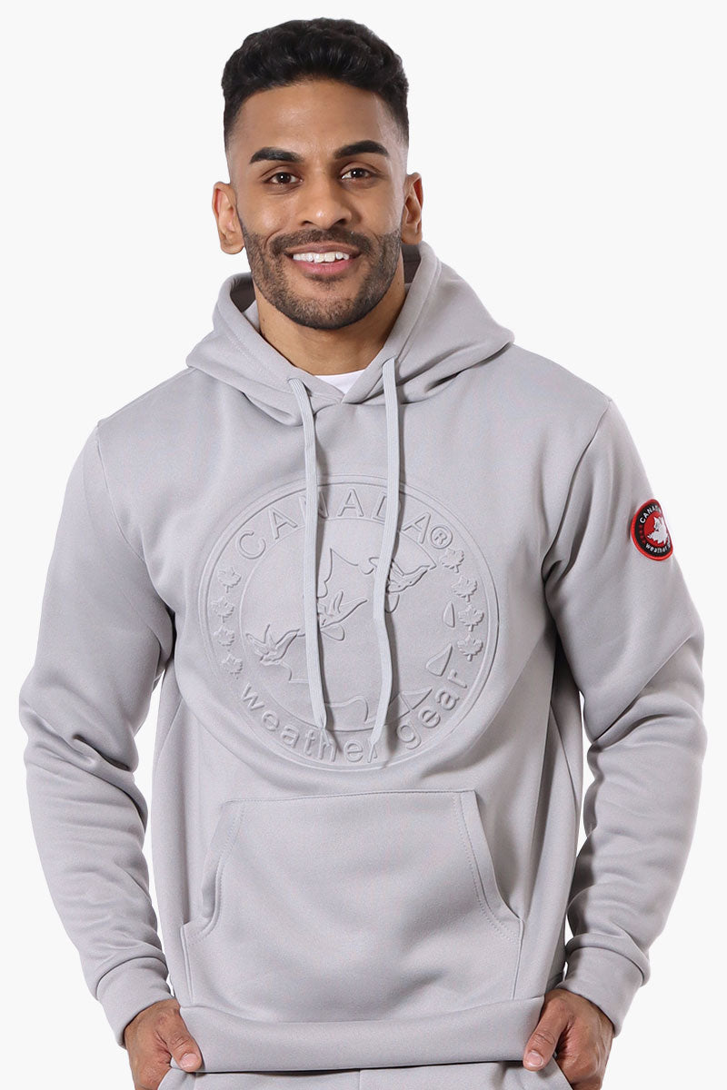 Canada Weather Gear Solid Embossed Logo Hoodie - Grey - Mens Hoodies & Sweatshirts - International Clothiers