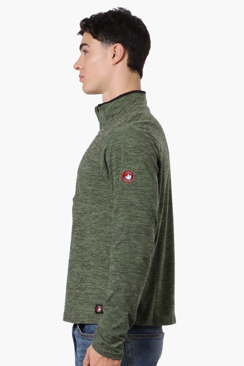 Canada Weather Gear Basic 1/4 Zip Long Sleeve Top - Olive - Mens Long Sleeve Tops - International Clothiers